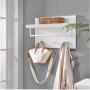 Vägg Klädhängare Med Hylla Och Stång - Hatthylla Vit