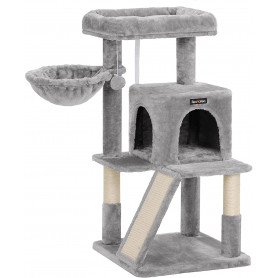 Klösträd - Katt träd med stor plattform 48 x 48 x 96 cm Grå