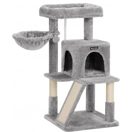 Klösträd - Katt träd med stor plattform 48 x 48 x 96 cm Grå