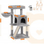 Klösträd - Katt träd med stor plattform 48 x 48 x 96 cm Grå