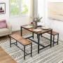 2-Pack Köks Sittbänkar 108 x 32,5 x 50 cm Vintage brun-svart