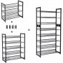 5-vånings Skoställ i Metallnät Vinklade Hyllor 74x104,5x31cm Förvar...