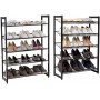 5-vånings Skoställ i Metallnät Vinklade Hyllor 74x104,5x31cm Förvar...