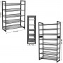 5-vånings Skoställ i Metallnät Vinklade Hyllor 74x104,5x31cm Förvar...