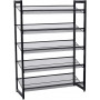 5-vånings Skoställ i Metallnät Vinklade Hyllor 74x104,5x31cm Förvaring hylla