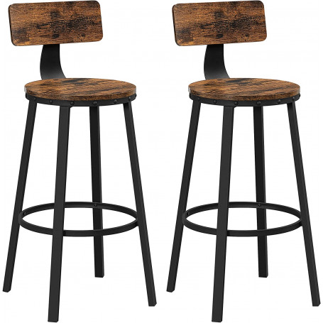 Barstolar 2-pack Köksstolar Industriell Design - Vintage brun-svart