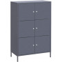 Förvaringsskåp Metall 6 dörrar Grå 65 x 36 x 105,2 cm - Kontorsskåp 3 våningar