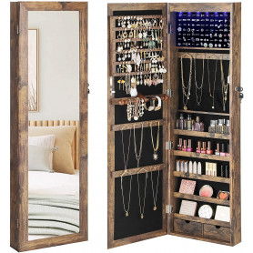 Spegel med förvaring skåp till smycken / smink 120 x 37 x 10 cm