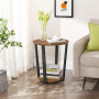 Runt Sidobord Industriellt Design 50 x 50 x 57 cm Vintage brun-svart
