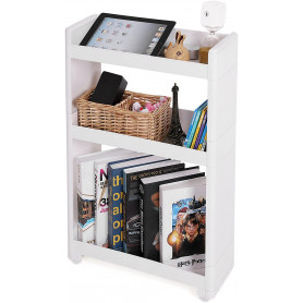 Trång förvaringsvagn 17 cm bred, rullvagn med hjul