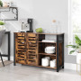 Skänk 110 x 33 x 75 cm Med 2 Dörrar, Öppna Hyllor Industriell Vintage Brun