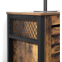 Skänk 110 x 33 x 75 cm Med 2 Dörrar, Öppna Hyllor Industriell Vintage Brun