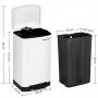 XL Pedalhink 30L Vit Metall Soptunna 34 x 27,5 x 61,5 cm