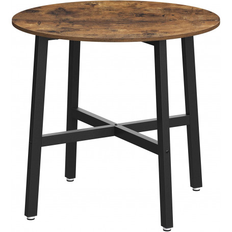 Matbord Rund 80 x 75 cm Industriell Design - Vintage brun-svart