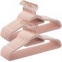 Klädgalgar 50-Pack Halkfria - Galge Med Sammet - Roséguld / Rosa