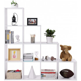 Steg Bokhylla 10 Öppna Fack 129,5 x 29 x 129,5 cm Rumsavdelare