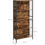 Bokhylla Med Nät Väggar Industriell Stil 74 x 30 x 155 cm