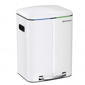 Pedalhink 2 Fack, 2 x 20 L, Sorteringskärl Vit