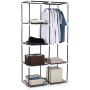 Tygskåp Garderob Klädstång, 6 Hyllor 88 x 45 x 168 cm