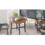 Matbord Rund 80 x 75 cm Industriell Design - Vintage brun-svart