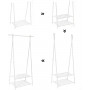 Klädställning med 2 Skohllor, 20 kg, Metall Vit 87,5 x 41 x 155 cm