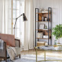 Förvaringshylla, Bokhylla Industriell Stil 62 x 24 x 165 cm Vintage brun-svart