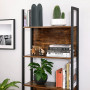 Förvaringshylla, Bokhylla Industriell Stil 62 x 24 x 165 cm Vintage brun-svart