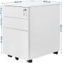 Rullbart Arkivskåp, låsbart med 3 lådor, Vit metall, 39 x 60 x 52 cm