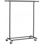Rullbart Klädställning 90 kg Metall Expanderbar Klädstång - Svart