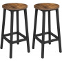Barstol set 2 st - Barpallar Rund Industriell Design brun-svart