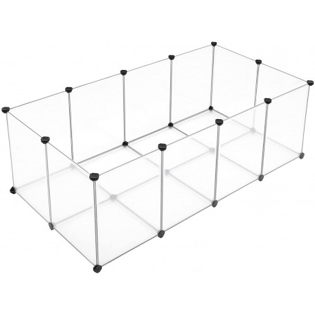 Lekhage för husdjur DIY transparant 143 x 73 x 46 cm