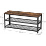 Sittbänk med Skohylla 100 x 30 x 45 cm Vintage brun-svart