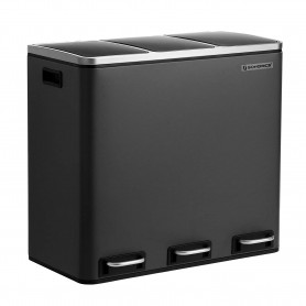 Soptunna Med Pedal 3 Fack x 18 Liter Rostfritt Stål Sorteringskärl ...