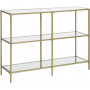 Konsolbord Lyx Guld 100 x 30 x 73 cm - Glas Hyllor 3 Våningar