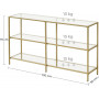 Konsolbord Modern Guld 130 x 30 x 73.3 cm 3 våningar