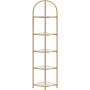 Hörnhylla Guld Båge 5-våning Glas 28 x 28 x 158 cm