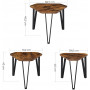 Satsbord - Soffbord Set 3 st - Sidobord - Vintage brun
