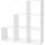Bokhylla 6 Fack 97,5×29×97,5 Cm Vit Spånskiva Melamin Rumsavdelare ...