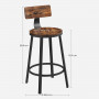 Barstolar Set 2-Pack Industriell Brun Sitthöjd 62,5 cm
