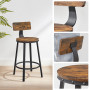 Barstolar Set 2-Pack Industriell Brun Sitthöjd 62,5 cm