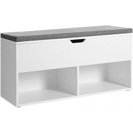 Sittbänk med Kista, 2 Fack Skoförvaring 100 x 30 x 48 cm