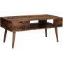 Soffbord Retro 100x50x45 cm Vintage Brun Med Låda, Öppen Förvaring