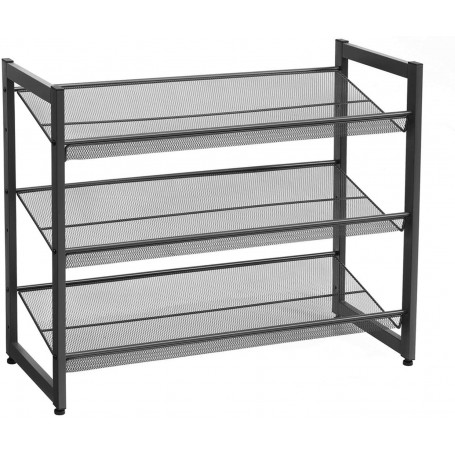 Skohylla 3-Vånings Tiltbar Metall Nätthyllot 74x 31x 62,8 cm Förvaringshylla