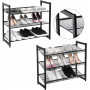 Skohylla 3-Vånings Tiltbar Metall Nätthyllot 74x 31x 62,8 cm Förvar...