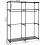 Klädställning - Bärbar Garderob 140 x 43 x 174 cm Svart Tyg
