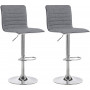2x Barstolar med Ryggstöd Höjd Justerbar Ergonomisk Grå