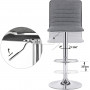 2x Barstolar med Ryggstöd Höjd Justerbar Ergonomisk Grå