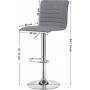 2x Barstolar med Ryggstöd Höjd Justerbar Ergonomisk Grå
