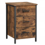Sidobord - Sängbord med 3 lådor Vintage brun-Svart 40 x 40 x 60 cm