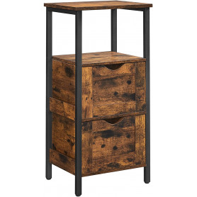 Förvaringsskåp - Badrumsskåp, 2 lådor, öppet fack, byrå - 37 x 30 x...